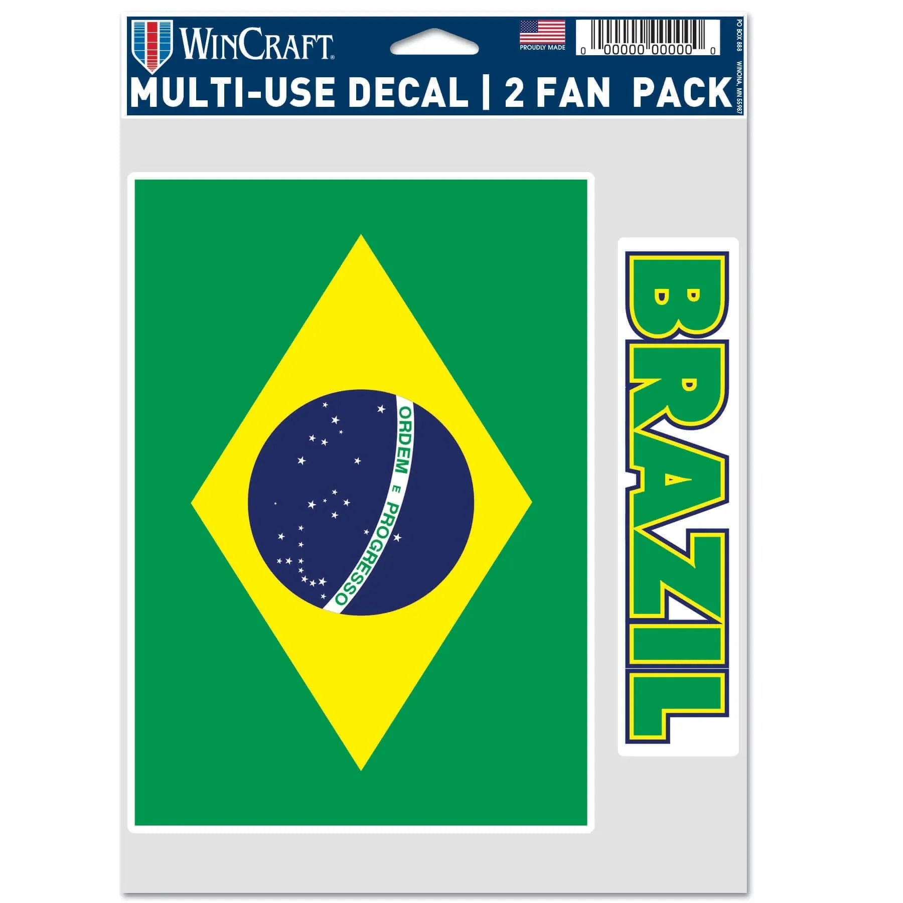 Wincraft Brazil Flag Multi-Use Decal (5.5"x7.75")