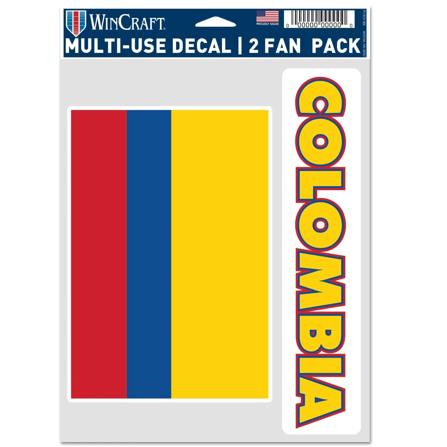 Wincraft Colombia Flag Multi-Use Decal (5.5"x7.75")