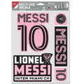 Wincraft Inter Miami Messi #10 3 Fan Pack Decals (5.5" x 7.75")