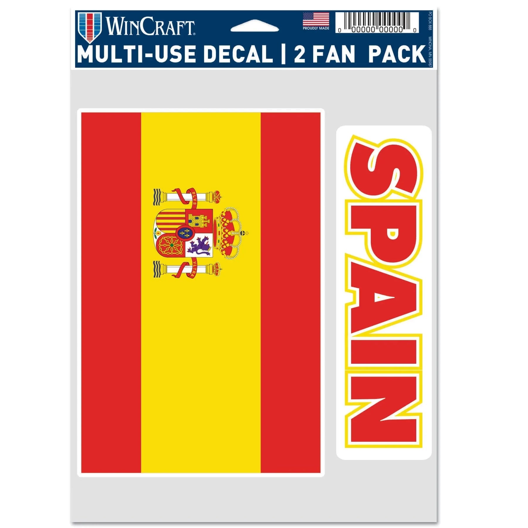 Wincraft Spain Flag Multi-Use Decal (5.5"x7.75")